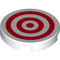 Visuel indicatif Rebrickable de Tuile ronde 2 x 2 avec motif imprimé de cercles rouges (Tile Round 2 x 2 with Red Circles Print)