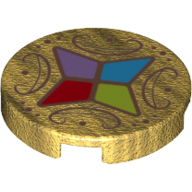 Visuel indicatif Rebrickable de Tuile ronde 2 x 2 avec quatre cristaux motif imprimé (Tile Round 2 x 2 with Four Crystals Print)
