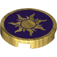 Visuel indicatif Rebrickable de Tuile ronde 2 x 2 avec soleil sur fond violet motif imprimé (Tile Round 2 x 2 with Sun on Purple Field Print)