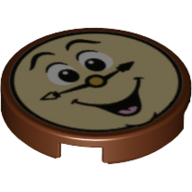 Tuile ronde 2 x 2 avec cadran motif imprimé (cogsworth) (Tile Round 2 x 2 with Clock Face Print (Cogsworth))