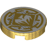 Visuel indicatif Rebrickable de Tuile ronde 2 x 2 avec motif imprimé Dragon Blanc (Tile Round 2 x 2 with White Dragon Print)