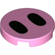 Visuel indicatif Rebrickable de Tuile ronde 2 x 2 avec 2 ovales noirs ( museau de cochon) motif imprimé (Tile Round 2 x 2 with 2 Black Ovals (Pig Snout) Print)