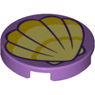 Visuel indicatif Rebrickable de Tuile ronde 2 x 2 avec motif imprimé coquillage (Tile Round 2 x 2 with Clam Shell Print)