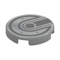 Visuel indicatif Rebrickable de Tuile ronde 2 x 2 avec lignes argentées, motif imprimé boulons/points (Tile Round 2 x 2 with Silver Lines, Bolts/Dots Print)