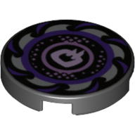 Visuel indicatif Rebrickable de Tuile ronde 2 x 2 avec motif imprimé Ninjago Swirl violet (Tile Round 2 x 2 with Purple Ninjago Swirl Print)