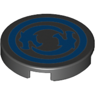 Visuel indicatif Rebrickable de Tuile ronde 2 x 2 avec motif imprimé 2 Dragons Bleus (Tile Round 2 x 2 with 2 Blue Dragons Print)
