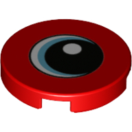 Visuel indicatif Rebrickable de Tuile ronde 2 x 2 avec œil bleu, motif noir imprimé pupille (Tile Round 2 x 2 with Blue Eye, Black Pupil Print)