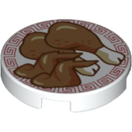Visuel indicatif Rebrickable de Tuile ronde 2 x 2 avec imprimé pattes de poulet (Tile Round 2 x 2 with Chicken Legs Print)