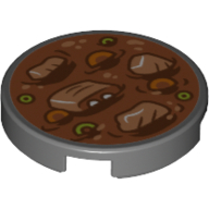 Visuel indicatif Rebrickable de Tuile ronde 2 x 2 avec motif imprimé repas/ragoût/soupe (Tile Round 2 x 2 with Meal/Stew/Soup Print)