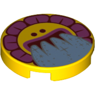 Visuel indicatif Rebrickable de Tuile ronde 2 x 2 avec fleur avec motif imprimé visage (Tile Round 2 x 2 with Flower with Face Print)