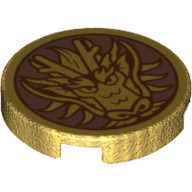 Visuel indicatif Rebrickable de Tuile ronde 2 x 2 avec motif imprimé tête de dragon (Tile Round 2 x 2 with Dragon Head Print)