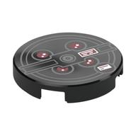 Visuel indicatif Rebrickable de Tuile ronde 2 x 2 avec 4 cercles rouges foncés motif imprimé (Tile Round 2 x 2 with 4 Dark Red Circles Print)