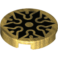 Visuel indicatif Rebrickable de Tuile ronde 2 x 2 avec motif imprimé Shuriken noir (Tile Round 2 x 2 with Black Shuriken Print)