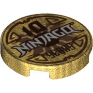 Visuel indicatif Rebrickable de Tuile ronde 2 x 2 avec motif imprimé 'Ninjago 10 Years' (Tile Round 2 x 2 with 'Ninjago 10 Years' Print)