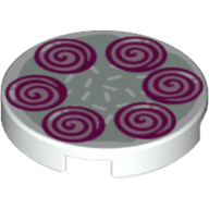 Visuel indicatif Rebrickable de Tuile ronde 2 x 2 avec motif imprimé tourbillons magenta (Tile Round 2 x 2 with Magenta Swirls Print)