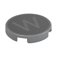 Visuel indicatif Rebrickable de Tuile ronde 2 x 2 avec motif imprimé 'W' sur fond noir (Tile Round 2 x 2 with 'W' on Black Background Print)