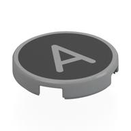 Visuel indicatif Rebrickable de Tuile ronde 2 x 2 avec 'A' sur fond noir imprimé (Tile Round 2 x 2 with 'A' on Black Background Print)