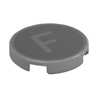 Visuel indicatif Rebrickable de Tuile ronde 2 x 2 avec 'F' sur fond noir imprimé (Tile Round 2 x 2 with 'F' on Black Background Print)