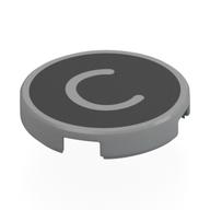 Visuel indicatif Rebrickable de Tuile ronde 2 x 2 avec motif imprimé 'C' sur fond noir (Tile Round 2 x 2 with 'C' on Black Background Print)