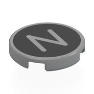 Visuel indicatif Rebrickable de Tuile ronde 2 x 2 avec 'N' sur fond noir imprimé (Tile Round 2 x 2 with 'N' on Black Background Print)