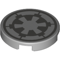 Visuel indicatif Rebrickable de Tuile ronde 2 x 2 avec motif imprimé logo impérial Star Wars gris bleu foncé (Tile Round 2 x 2 with Dark Bluish Grey Star Wars Imperial Logo Print)