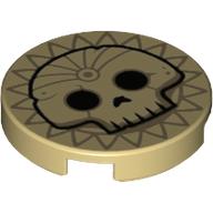 Visuel indicatif Rebrickable de Tuile ronde 2 x 2 avec crâne, motif imprimé soleil (Tile Round 2 x 2 with Skull, Sun Print)