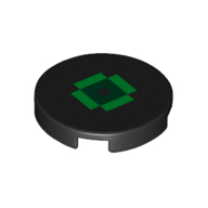 Visuel indicatif Rebrickable de Tuile ronde 2 x 2 avec motif imprimé œil pixelisé vert (Tile Round 2 x 2 with Green Pixelated Eye Print)