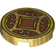 Visuel indicatif Rebrickable de Tuile ronde 2 x 2 avec motif imprimé Orange foncé Décorations (Tile Round 2 x 2 with Dark Orange Decorations Print)