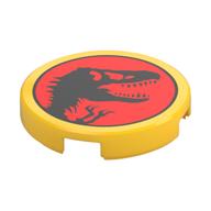 Visuel indicatif Rebrickable de Tuile ronde 2 x 2 avec logo Jurassic Park imprimé (Tile Round 2 x 2 with Jurassic Park Logo Print)