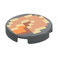 Visuel indicatif Rebrickable de Tuile ronde 2 x 2 avec motif imprimé beige/nougat/orange/nougat moyen (Tile Round 2 x 2 with Tan/Nougat/Orange/Medium Nougat Pixels Print)