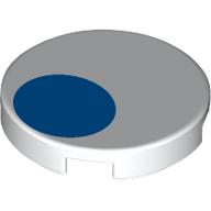 Visuel indicatif Rebrickable de Tuile ronde 2 x 2 avec motif imprimé cercle bleu/œil (Tile Round 2 x 2 with Blue Circle/Eye Print)