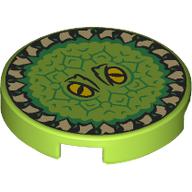 Visuel indicatif Rebrickable de Tuile ronde 2 x 2 avec Cercle de Dents, Yeux Jaunes imprimé (Tile Round 2 x 2 with Circle of Teeth, Yellow Eyes Print)