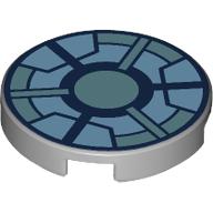 Visuel indicatif Rebrickable de Tuile ronde 2 x 2 avec motif imprimé réacteur à arc (Tile Round 2 x 2 with Arc Reactor Print)