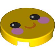 Visuel indicatif Rebrickable de Tuile ronde 2 x 2 avec smiley, brillant rose clair joues motif imprimé (Tile Round 2 x 2 with Smiley Face, Bright Light Pink Cheeks Print)