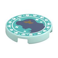 Visuel indicatif Rebrickable de Tuile ronde 2 x 2 avec motif imprimé Ariel Silhouette (Tile Round 2 x 2 with Ariel Silhouette Print)