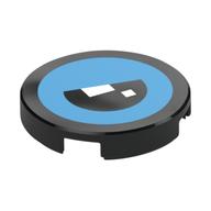 Visuel indicatif Rebrickable de Tuile ronde 2 x 2 avec œil de brique azur foncé, noir pupille motif imprimé (Tile Round 2 x 2 with Dark Azure Brickheadz Eye, Black Pupil Print)