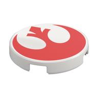 Visuel indicatif Rebrickable de Tuile ronde 2 x 2 avec signe rouge rebelles motif imprimé (Tile Round 2 x 2 with Red Rebels Sign Print)