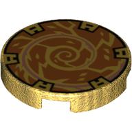 Visuel indicatif Rebrickable de Tuile ronde 2 x 2 avec motif imprimé en spirale orange (Tile Round 2 x 2 with Orange Spiral Print)