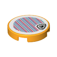 Tuile ronde 2 x 2 avec motif imprimé fantôme or et code à barres (autocollant) (Tile Round 2 x 2 with Gold Ghost and Barcode Print (Sticker))