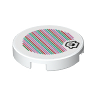 Tuile ronde 2 x 2 avec motif imprimé peepa et code-barres (autocollant) (Tile Round 2 x 2 with Peepa and Barcode Print (Sticker))