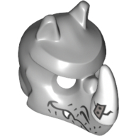 Masque rhinocéros avec motif imprimé de corne réparé (Mask Rhino with Repaired Horn Print)