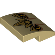 Visuel indicatif Rebrickable de Brique courbée 2 x 2 x 2/3 avec yeux de bête légende lion et motif imprimé crête (Brick Curved 2 x 2 x 2/3 with Lion Legend Beast Eyes and Crest Print)
