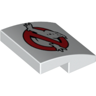 Visuel indicatif Rebrickable de Brique courbée 2 x 2 x 2/3 avec motif imprimé Ghostbusters (Brick Curved 2 x 2 x 2/3 with Ghostbusters Print)