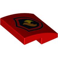 Visuel indicatif Rebrickable de Brique courbée 2 x 2 x 2/3 avec feu sur badge noir motif imprimé (Brick Curved 2 x 2 x 2/3 with Fire on Black Badge Print)