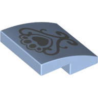 Visuel indicatif Rebrickable de Brique courbée 2 x 2 x 2/3 avec fantaisie parchemin motif imprimé (Brick Curved 2 x 2 x 2/3 with Fancy Scroll Print)