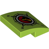 Visuel indicatif Rebrickable de Brique courbée 2 x 2 x 2/3 avec motif imprimé boussole (Brick Curved 2 x 2 x 2/3 with Compass Print)