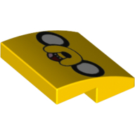Visuel indicatif Rebrickable de Brique courbée 2 x 2 x 2/3 avec motif imprimé Jake the Dog Face (Brick Curved 2 x 2 x 2/3 with Jake the Dog Face Print)
