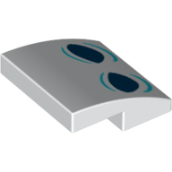Visuel indicatif Rebrickable de Brique courbée 2 x 2 x 2/3 avec yeux bleus foncés et motif imprimé lignes d'azur (Brick Curved 2 x 2 x 2/3 with Dark Blue Eyes and Azure Lines Print)