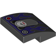Visuel indicatif Rebrickable de Brique courbée 2 x 2 x 2/3 avec motif Catwoman Catcycle imprimé (Brick Curved 2 x 2 x 2/3 with Catwoman Catcycle Print)