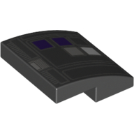 Visuel indicatif Rebrickable de Brique courbée 2 x 2 x 2/3 avec 2 carrés violets motif imprimé (Brick Curved 2 x 2 x 2/3 with 2 Purple Squares Print)